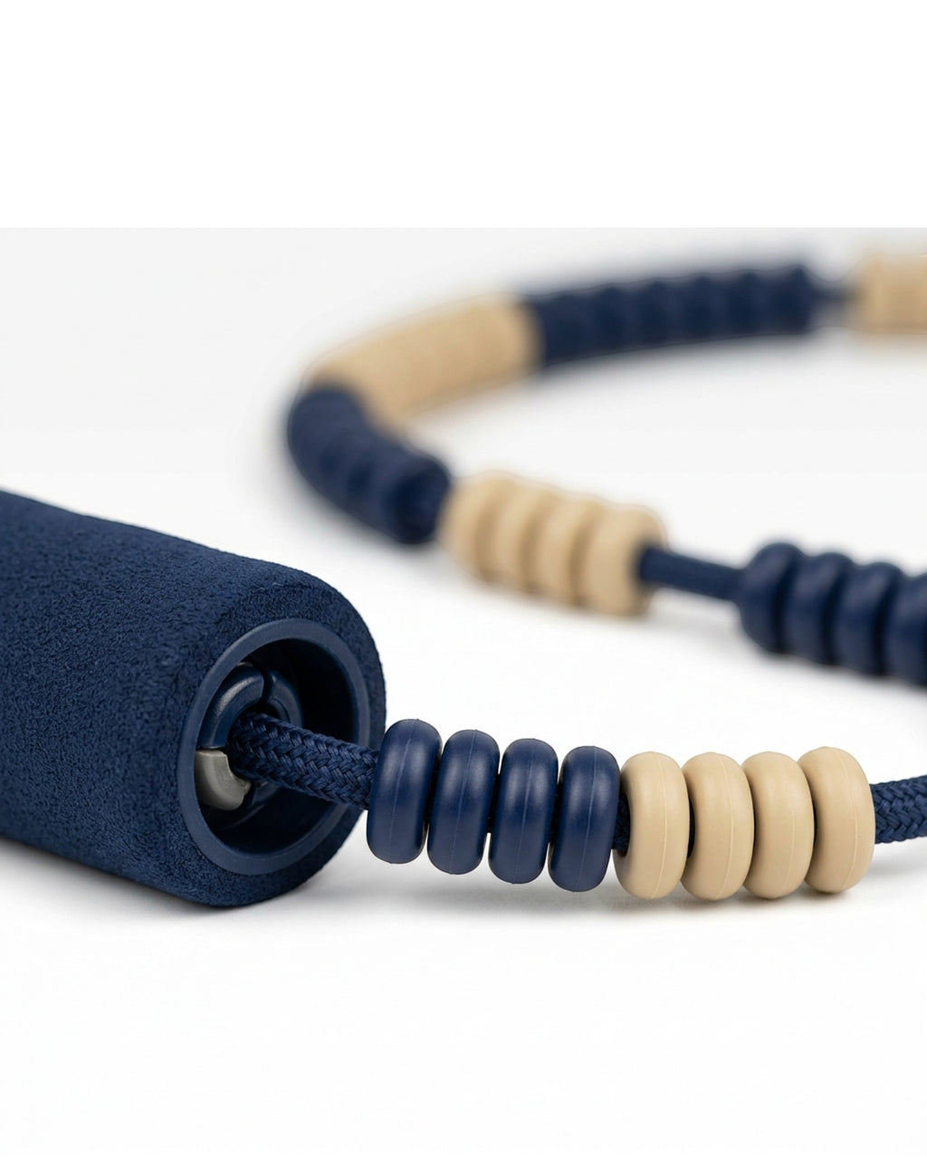 Jndwkv 52 Bead Segmented Jump Rope 2.8 m Navy Sand - Detail view