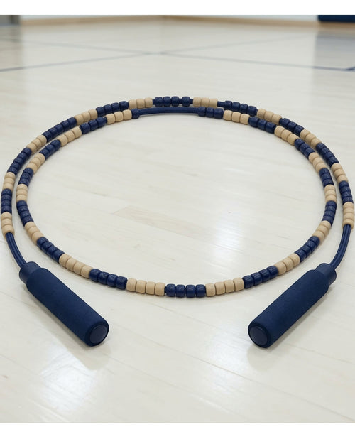 Jndwkv 52 Bead Segmented Jump Rope 2.8 m Navy Sand - Lifestyle view