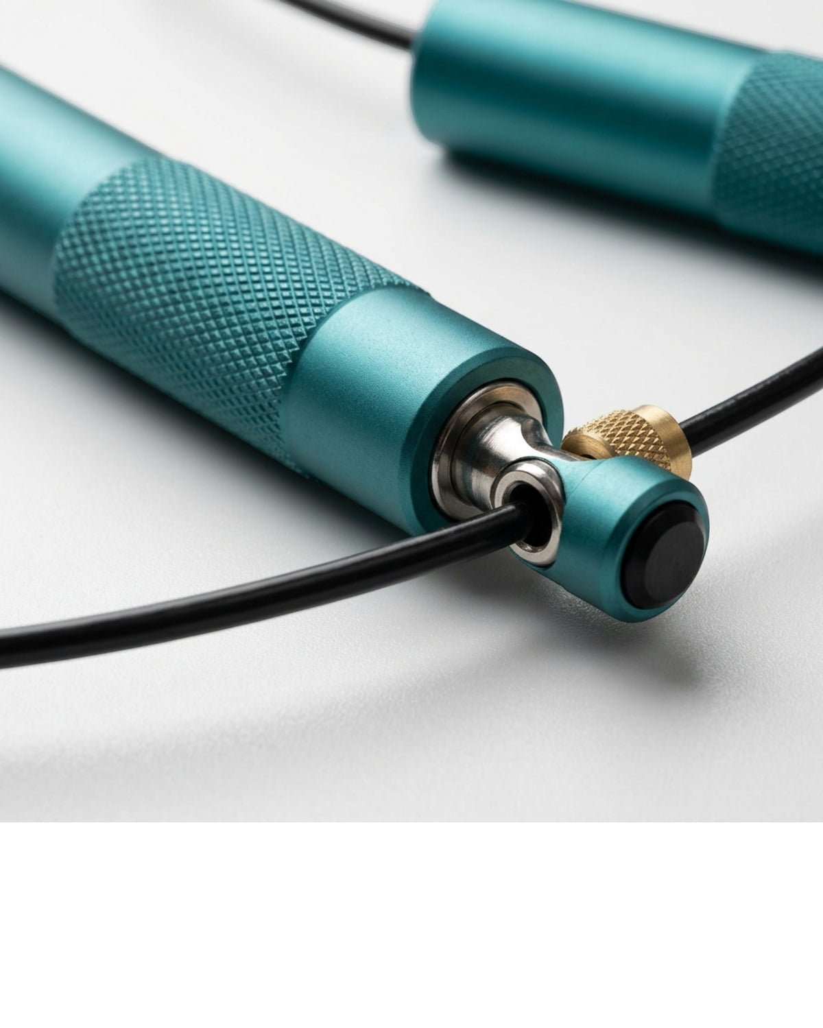 Jndwkv Dual Bearing Steel Cable Speed Jump Rope 3 m Teal - Detail view