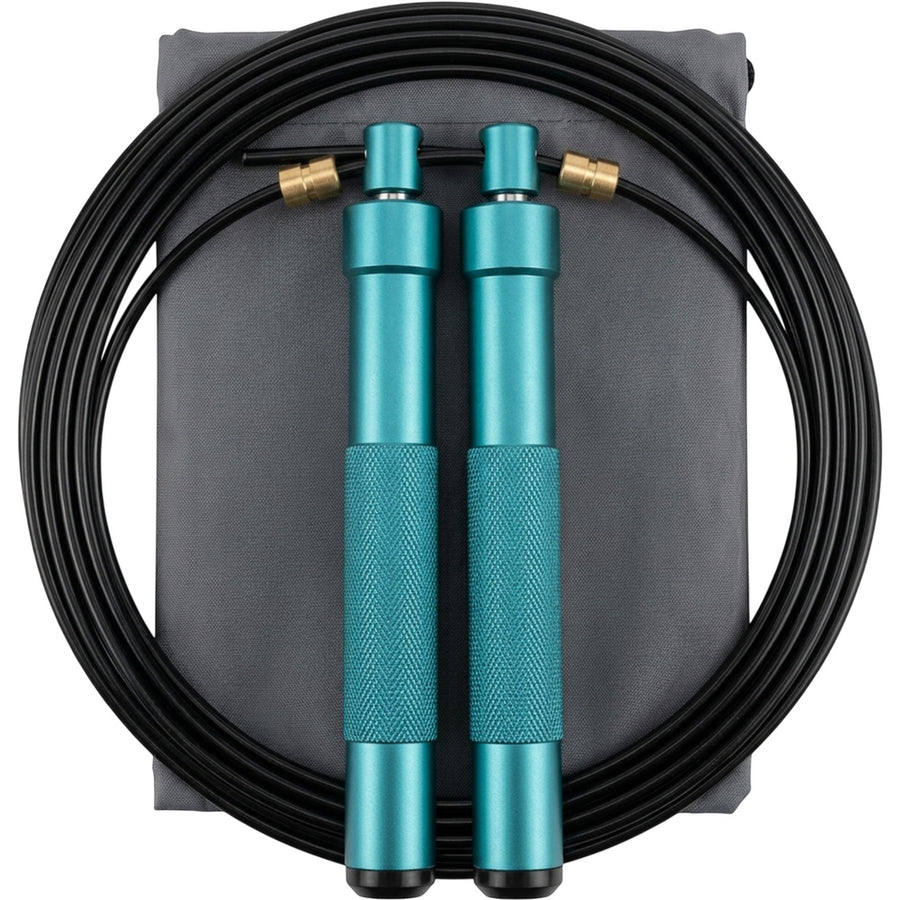Jndwkv Dual Bearing Steel Cable Speed Jump Rope 3 m Teal